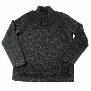 Telluride Clothing Company Sweater 1\4 Button Pullover Size Medium Heather Gray